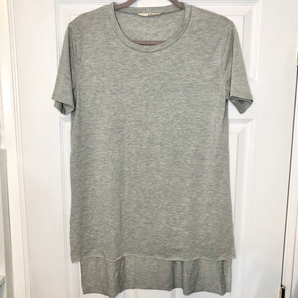 Ellison Grey Long Tunic T Shirt w/ slits